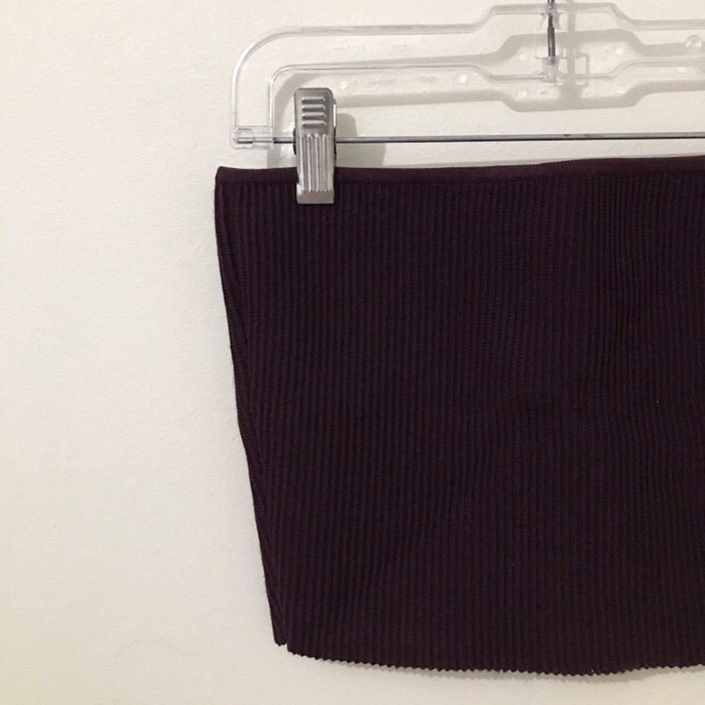 Structured maroon crop top by Aritzia.